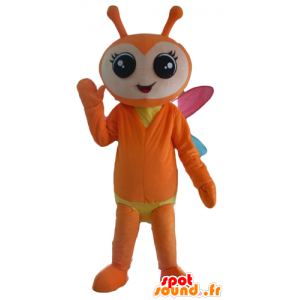 Laranja e amarelo mascote borboleta, com asas coloridas - MASFR23109 - borboleta mascotes