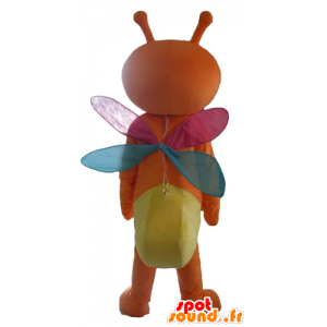 Orange und gelbe Schmetterling Maskottchen, mit bunten Flügeln - MASFR23109 - Maskottchen Schmetterling