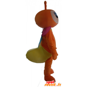 Arancio e giallo mascotte farfalla, con le ali colorate - MASFR23109 - Mascotte farfalla