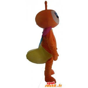 Orange and yellow butterfly mascot, with colorful wings - MASFR23109 - Mascots Butterfly