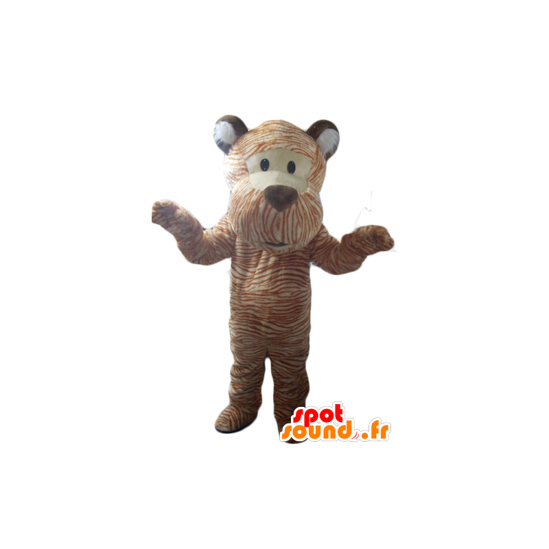 Maskottchen-orange und weiße Tiger, hund, niedlich und bunt - MASFR23110 - Tiger Maskottchen