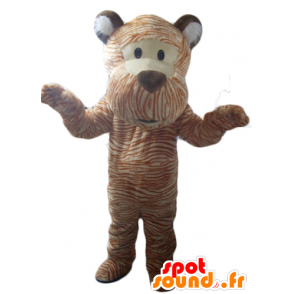 Maskottchen-orange und weiße Tiger, hund, niedlich und bunt - MASFR23110 - Tiger Maskottchen