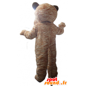 Mascotte de tigre orange et blanc, de chien, mignon et coloré - MASFR23110 - Mascottes Tigre