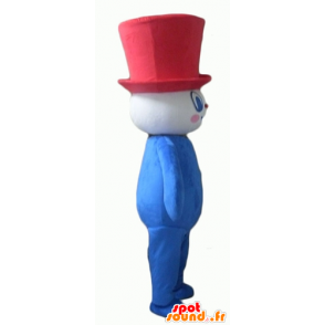 Mascot mann blå, rød hvit, lubben og smilende - MASFR23112 - Ikke-klassifiserte Mascots