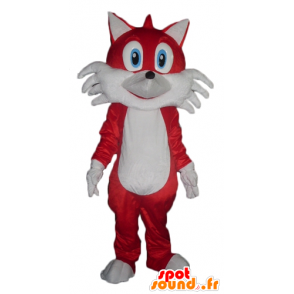 Mascot red and white fox, blue eyes - MASFR23113 - Mascots Fox