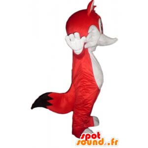 Mascot rød og hvit rev, blå øyne - MASFR23113 - Fox Maskoter