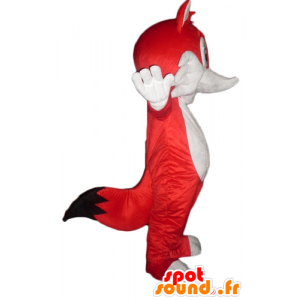 Vermelho da mascote e de raposa branca, olhos azuis - MASFR23113 - Fox Mascotes