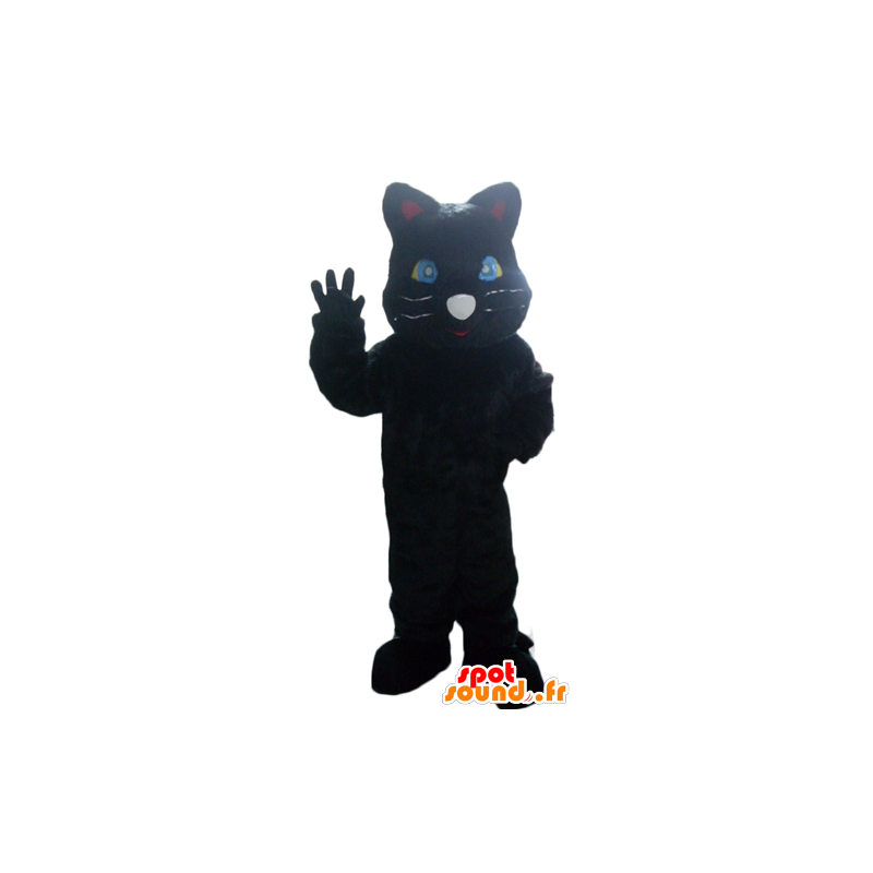 Mascotte de chat noir, de panthère noire, géante - MASFR23115 - Mascottes de chat