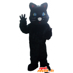 Mascotte de chat noir, de panthère noire, géante - MASFR23115 - Mascottes de chat