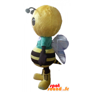 Maskot žluté a černé včela, velmi úspěšná a usměvavý - MASFR23116 - Bee Maskot