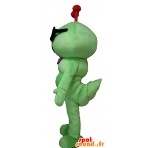 Mascot bruco verde, insetto sorridente, con gli occhiali - MASFR23117 - Insetto mascotte