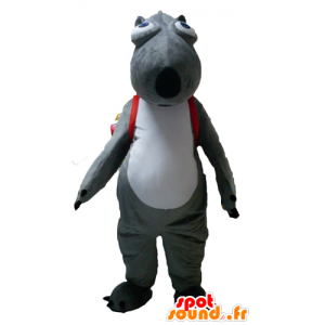 La mascota del castor, animal gris y blanco con un aglutinante - MASFR23119 - Mascotas castores