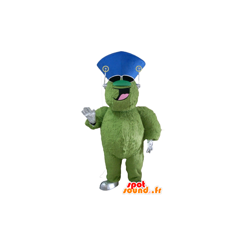 Groen monster mascotte, harige, mollig, vrolijk - MASFR23120 - mascottes monsters