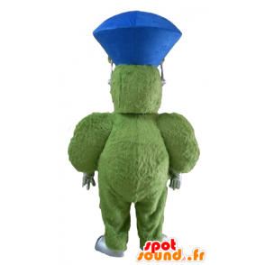 Mascotte de monstre vert, poilu et dodu, très souriant - MASFR23120 - Mascottes de monstres