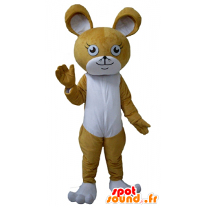 Rato mascote, marrom e coelho branco - MASFR23121 - coelhos mascote