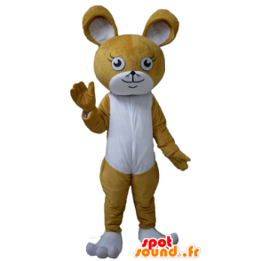 Mouse mascot, brown and white rabbit - MASFR23121 - Rabbit mascot