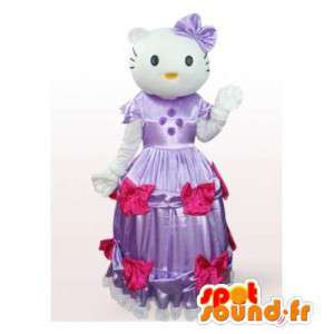 Hello Kitty maskot i lilla prinsesse kjole - Spotsound maskot