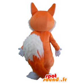 Arancio mascotte e volpe bianca, morbido e peloso - MASFR23123 - Mascotte Fox