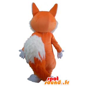 Mascot oranje en witte vos, zachte en harige - MASFR23123 - Fox Mascottes