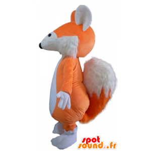 Mascot oransje og hvit rev, myk og hårete - MASFR23123 - Fox Maskoter