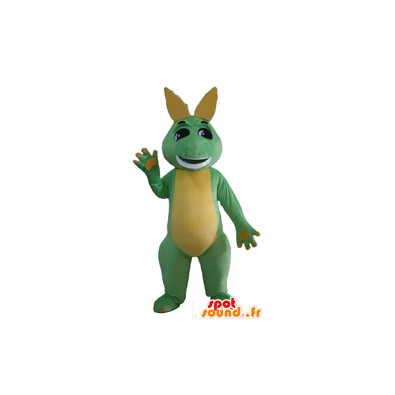 Mascotte de dinosaure vert et jaune, de dragon - MASFR23124 - Mascottes Dinosaure