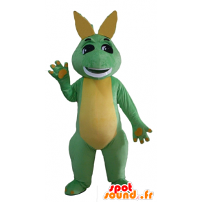 Mascot green and yellow dinosaur, dragon - MASFR23124 - Mascots dinosaur