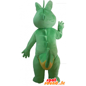 Mascotte de dinosaure vert et jaune, de dragon - MASFR23124 - Mascottes Dinosaure