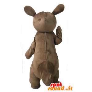 Bruin en geel kangoeroe mascotte, reuze - MASFR23125 - Kangaroo mascottes