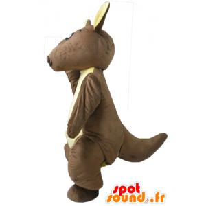 Brown and yellow kangaroo mascot, giant - MASFR23125 - Kangaroo mascots