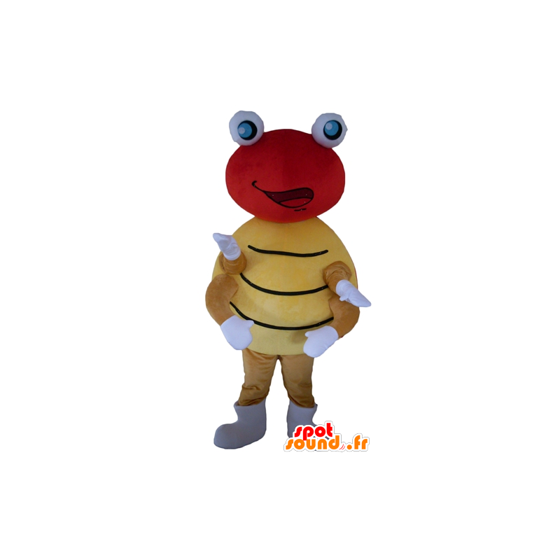 Rød og gul mariehøns maskot, prikker - Spotsound maskot kostume