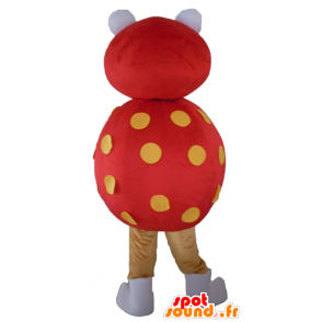 Mascotte de coccinelle rouge et jaune, à pois - MASFR23126 - Mascottes Insecte