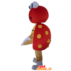 Mascotte de coccinelle rouge et jaune, à pois - MASFR23126 - Mascottes Insecte