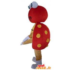 Mascotte de coccinelle rouge et jaune, à pois - MASFR23126 - Mascottes Insecte