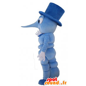 Rups mascotte, cricket, blauw insect - MASFR23127 - mascottes Insect