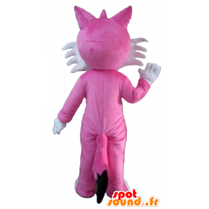 Mascot pink and white fox, cute and pretty - MASFR23128 - Mascots Fox