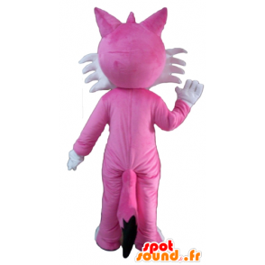 Mascot rosa og hvit rev, søt og pen - MASFR23128 - Fox Maskoter