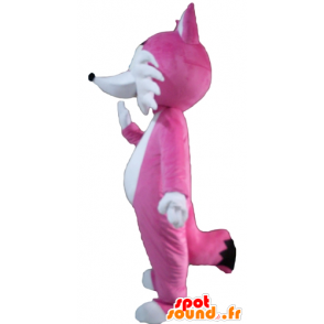 Mascot pink and white fox, cute and pretty - MASFR23128 - Mascots Fox