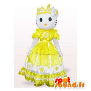 Mascot Hello Kitty gul prinsesse kjole - MASFR006561 - Hello Kitty Maskoter