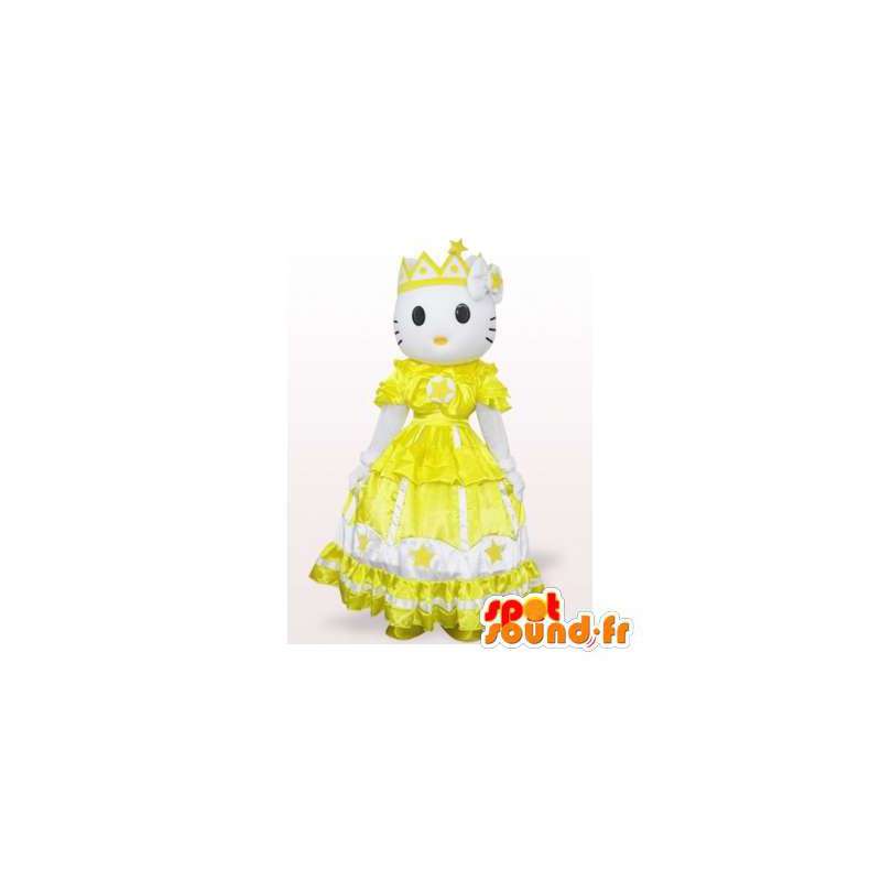 Maskottchen Hallo Kitty gelben Kleid Prinzessin - MASFR006561 - Maskottchen Hello Kitty