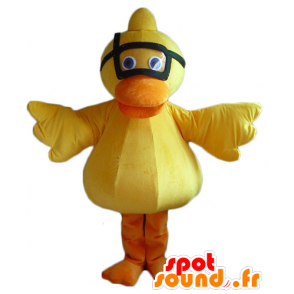 Chick maskot, žlutá kachna a oranžové s maskou - MASFR23133 - maskot kachny