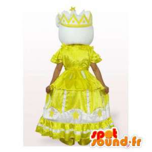 Mascote Olá Kitty vestido de princesa amarelo - MASFR006561 - Hello Kitty Mascotes