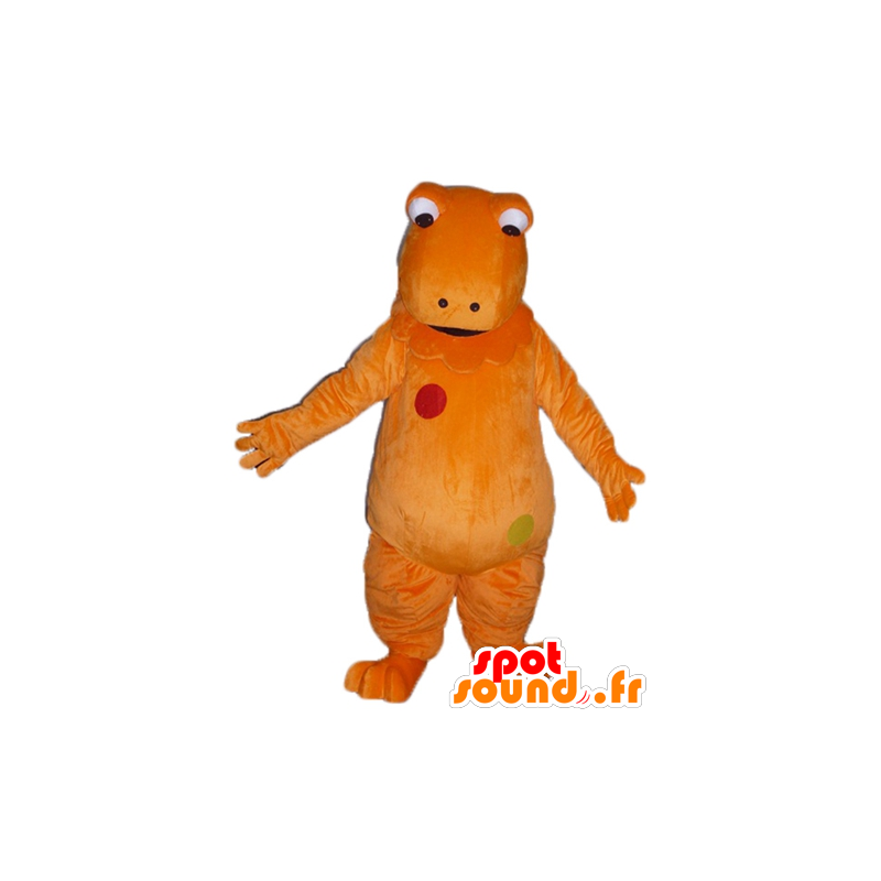 Mascot Casimir beroemde oranje dinosauruscartoon - MASFR23136 - Celebrities Mascottes