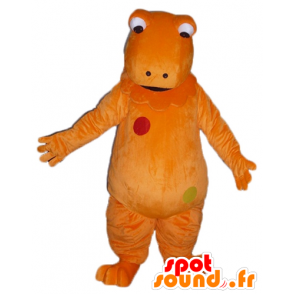 Mascot Casimir berühmten Orange Dinosaurier-Cartoon - MASFR23136 - Maskottchen berühmte Persönlichkeiten