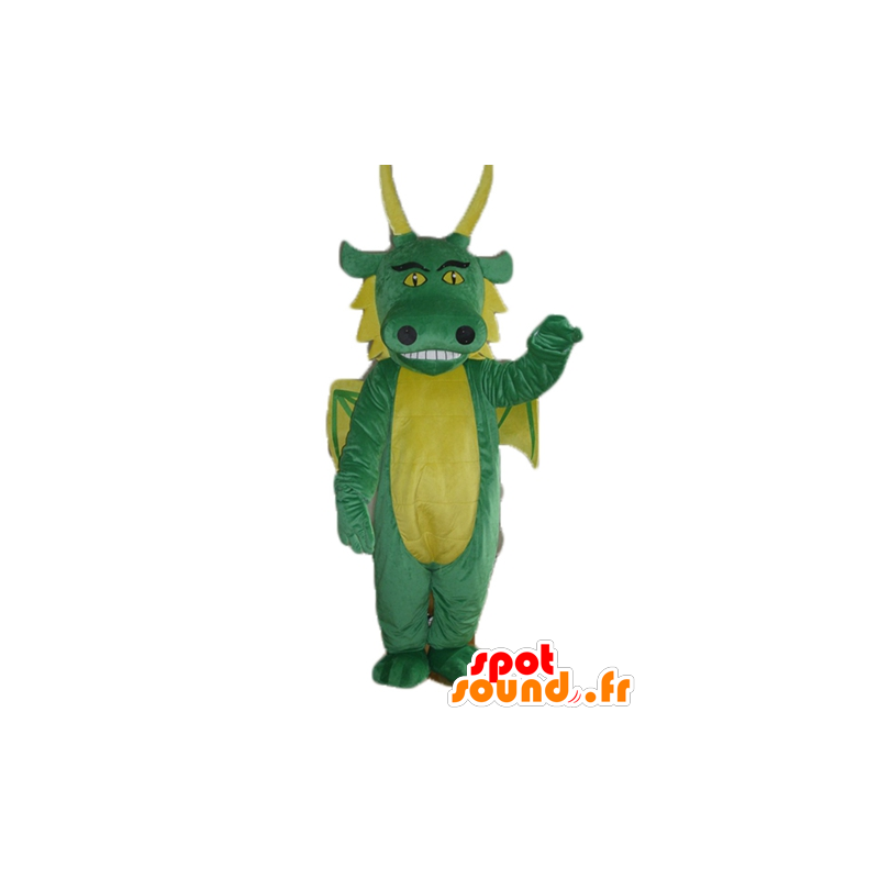 Groen en geel draak mascotte, reuze - MASFR23139 - Dragon Mascot