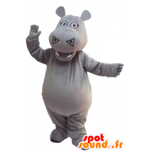 Mascot hipopótamo cinzento, bonito e incrível - MASFR23143 - hipopótamo Mascotes