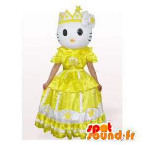 Mascote Olá Kitty vestido de princesa amarelo - MASFR006561 - Hello Kitty Mascotes