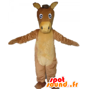 Heste maskot brunt og beige, gigantiske ass - MASFR23149 - hest maskoter