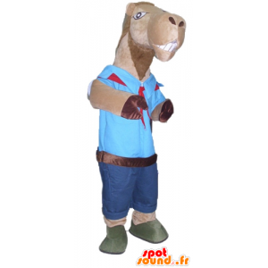 Mascot braunen Kamel, in scout gehalten - MASFR23152 - Tierische Maskottchen