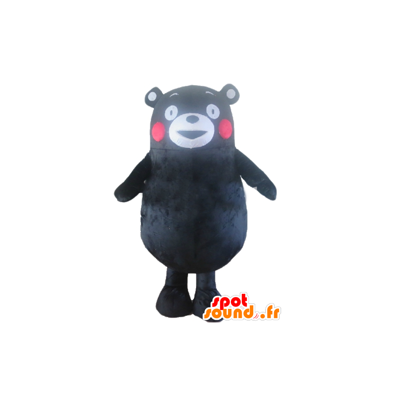 Mascot grande urso preto com as bochechas vermelhas - MASFR23154 - mascote do urso