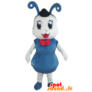 Ant mascot, blue and white insect - MASFR23155 - Mascots Ant